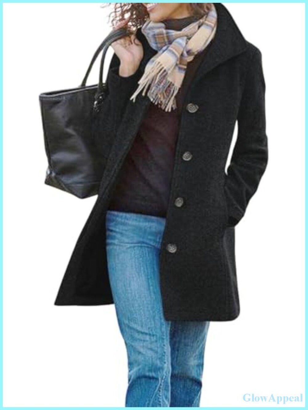 Women's Wool Blend Long Trench Peacoat Winter Fall Jacket